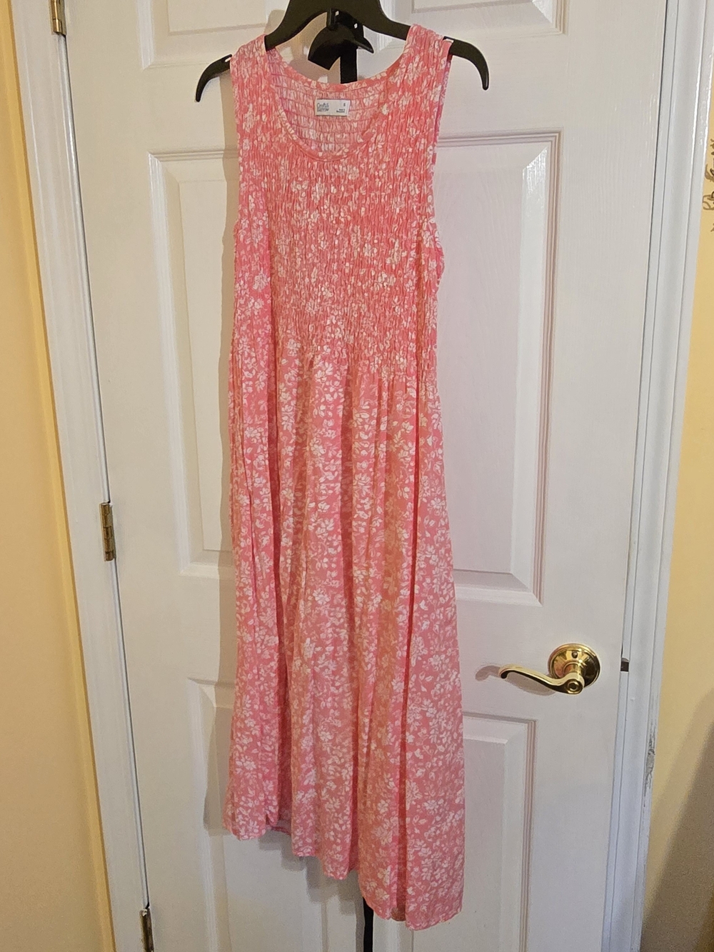 croft & barrow Pink Floral Smocked Midi Dress